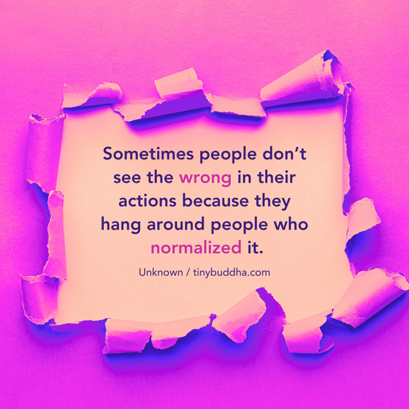 the wrong in their actions 