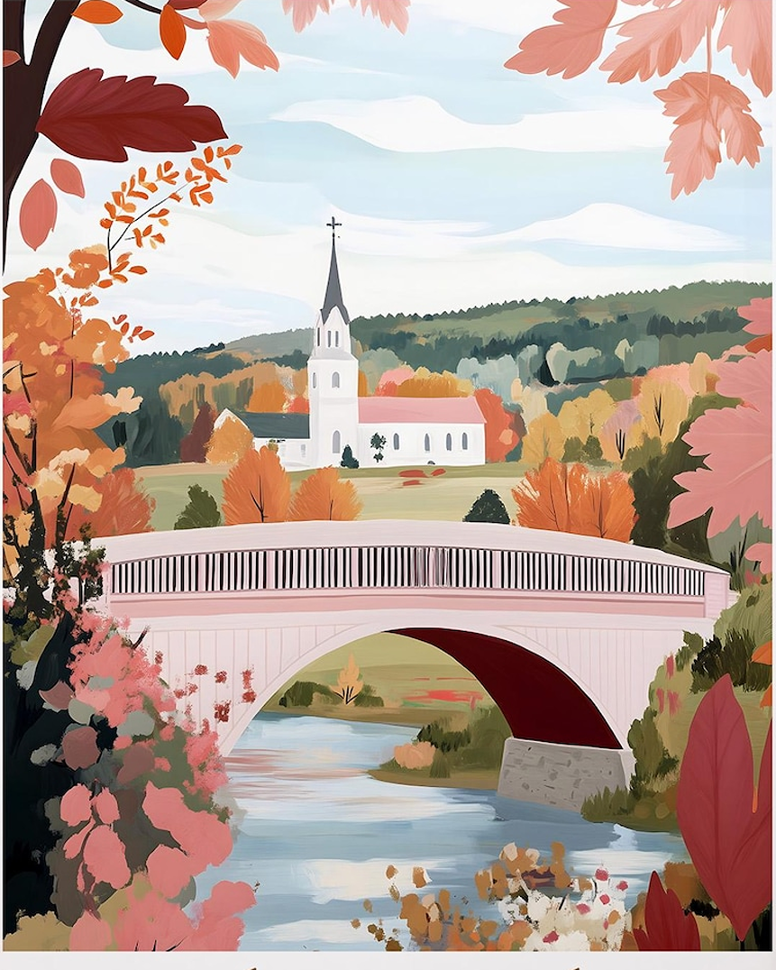 New Hampshire church Art by Jess