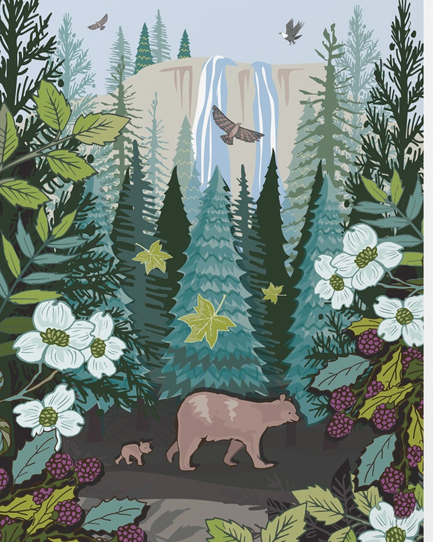bears Yosemite Park Art by Angie