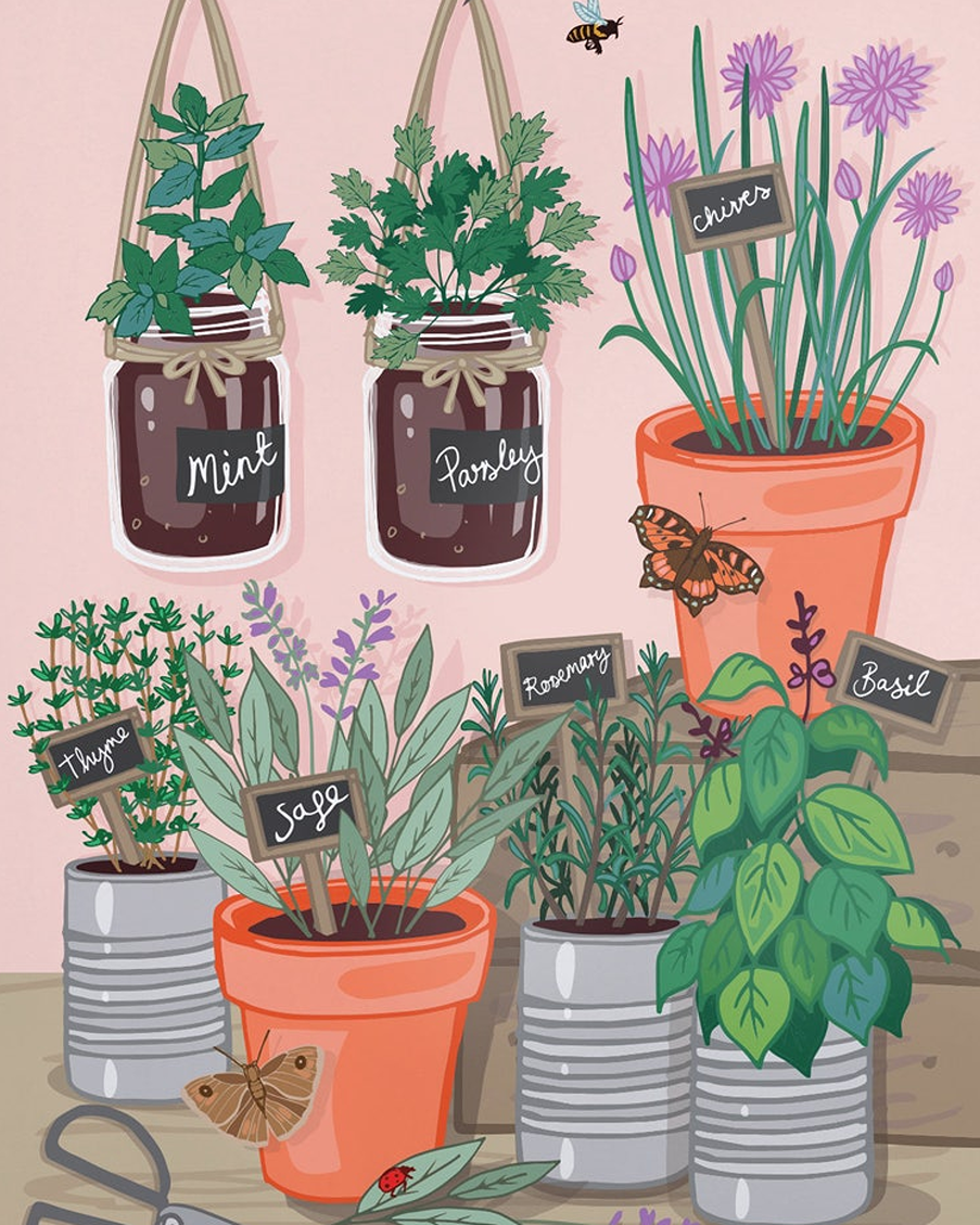 herb kitchen Art by Angie