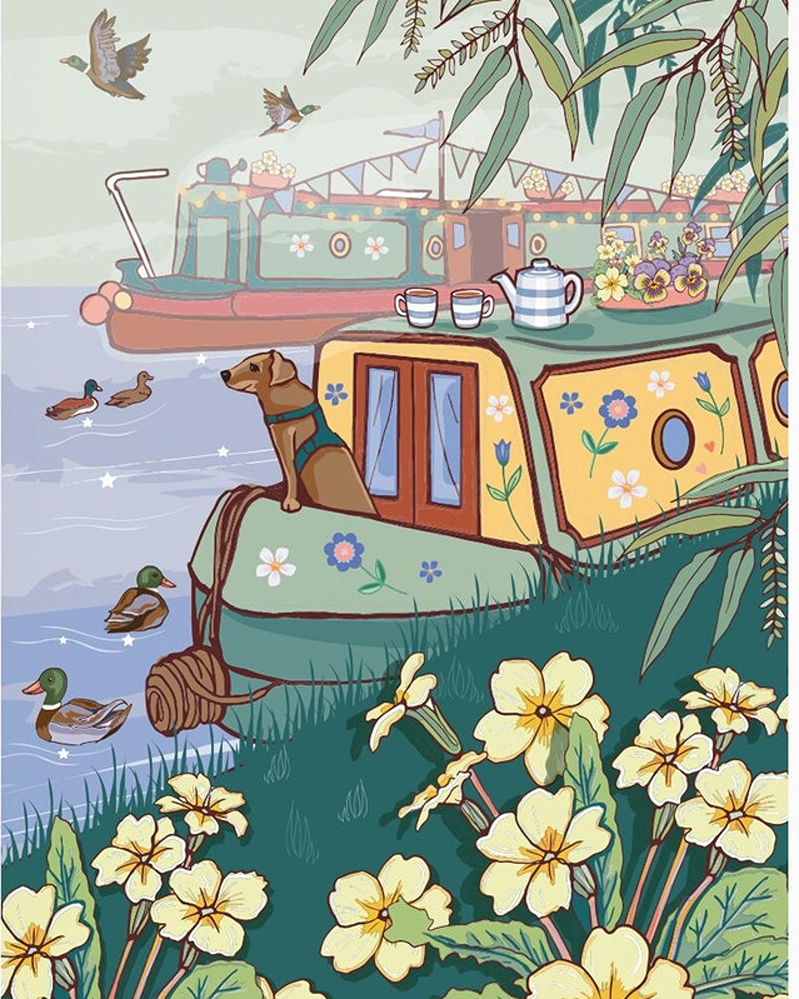 houseboat in spring Art by Angie