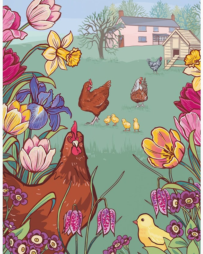 spring chickens Art by Angie