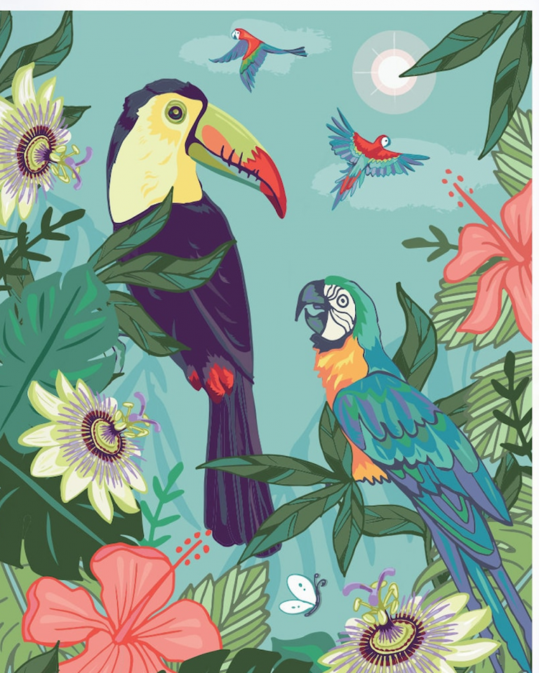 tropical birds Art by Angie
