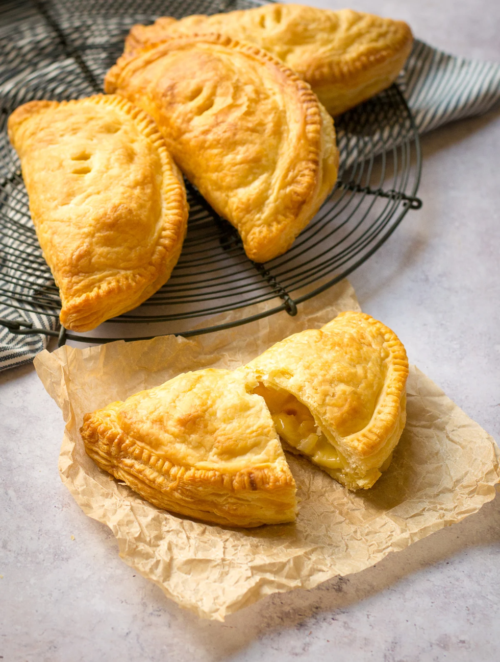 vegan cheese and onion pasties