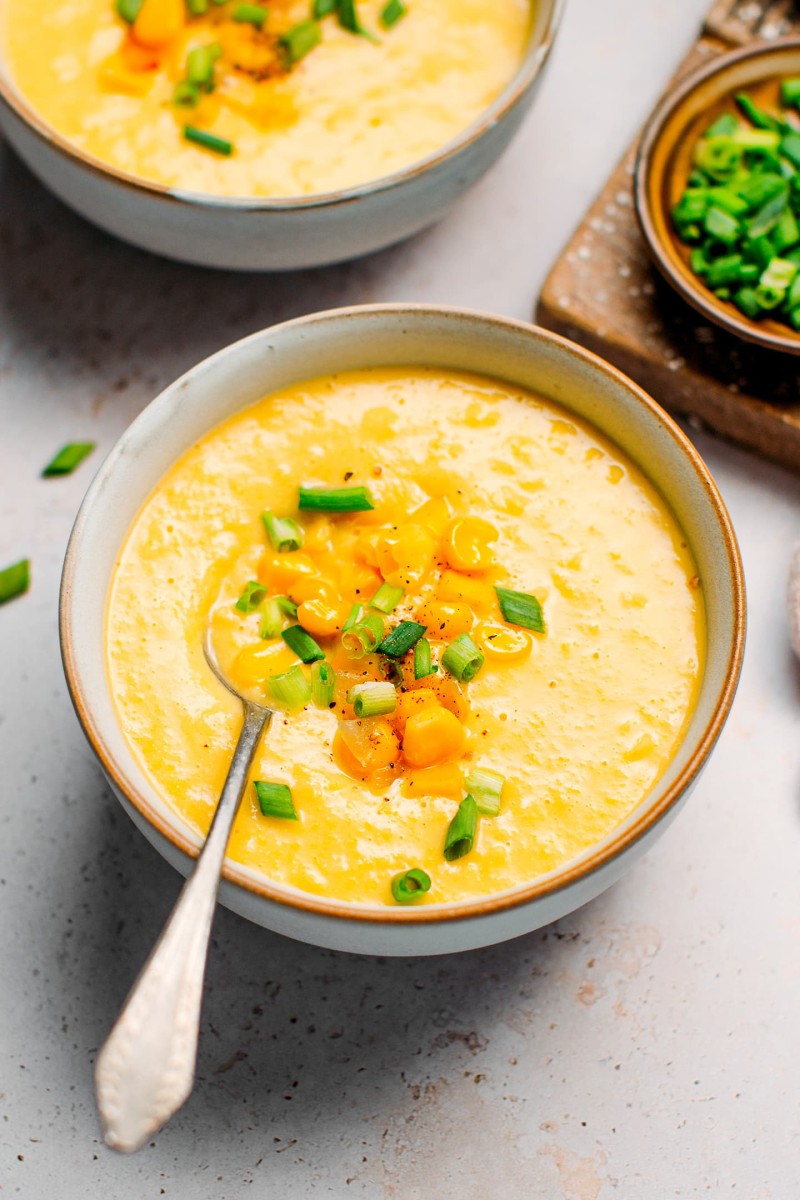 homemade sweetcorn soup
