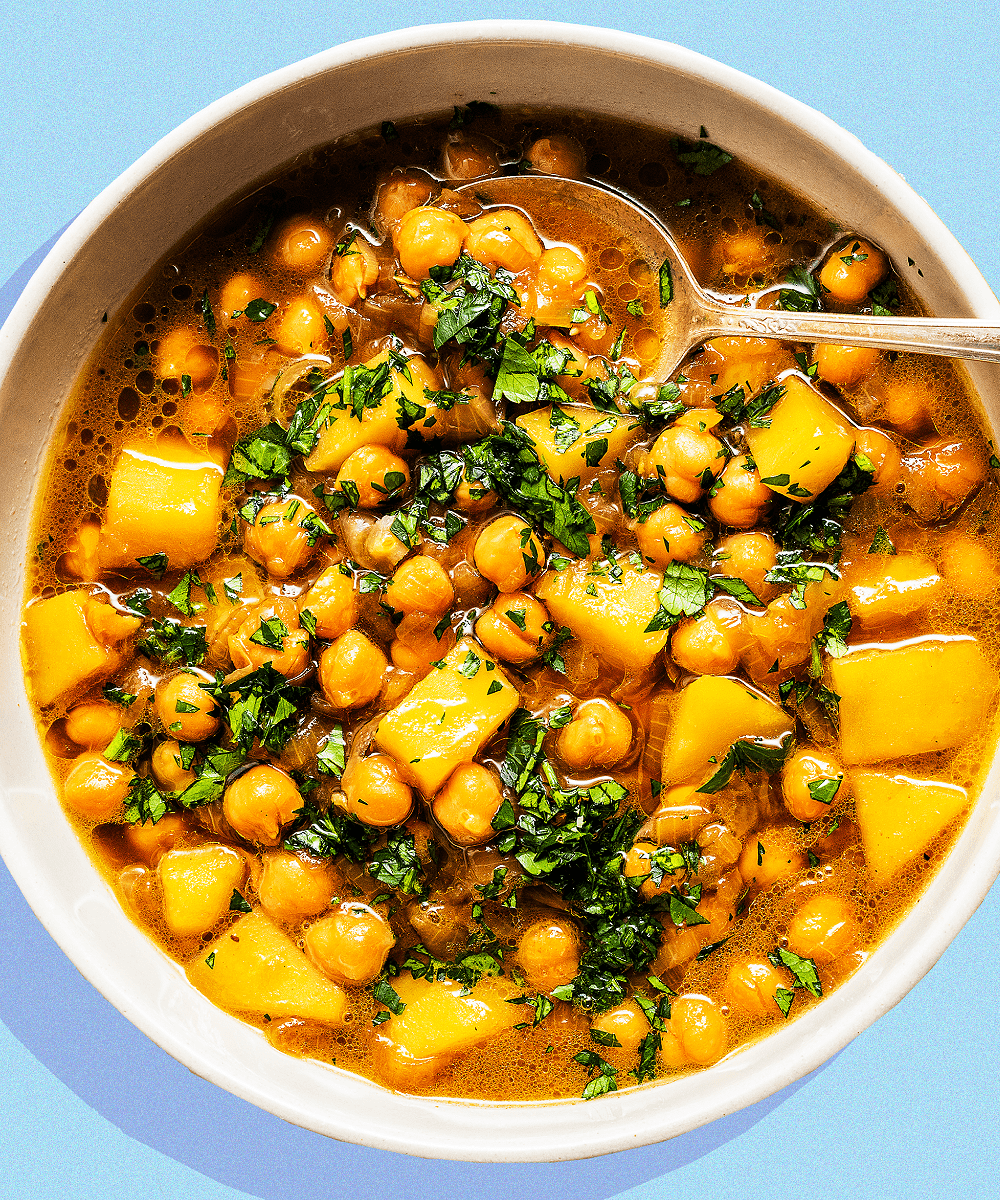 onion chickpea potato soup