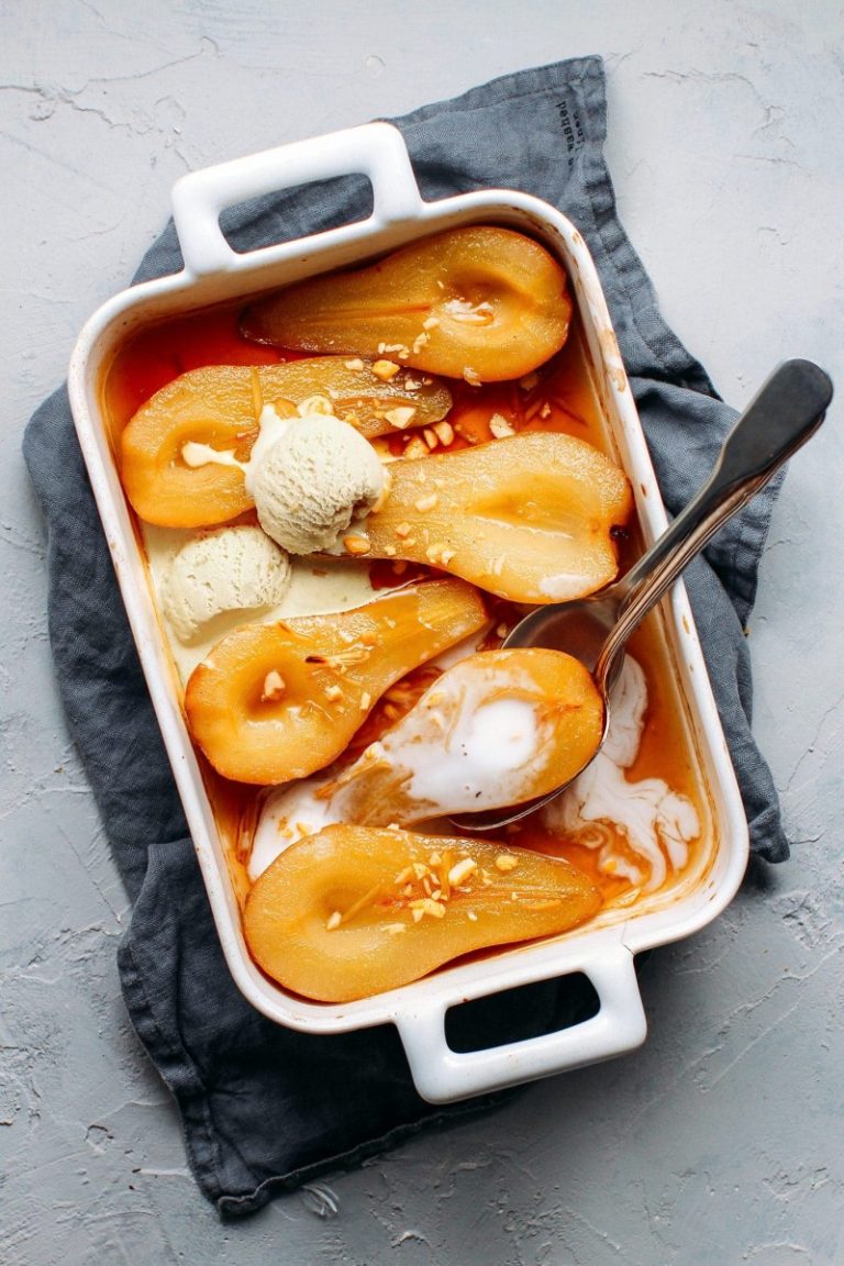 roasted pears in ginger syrup