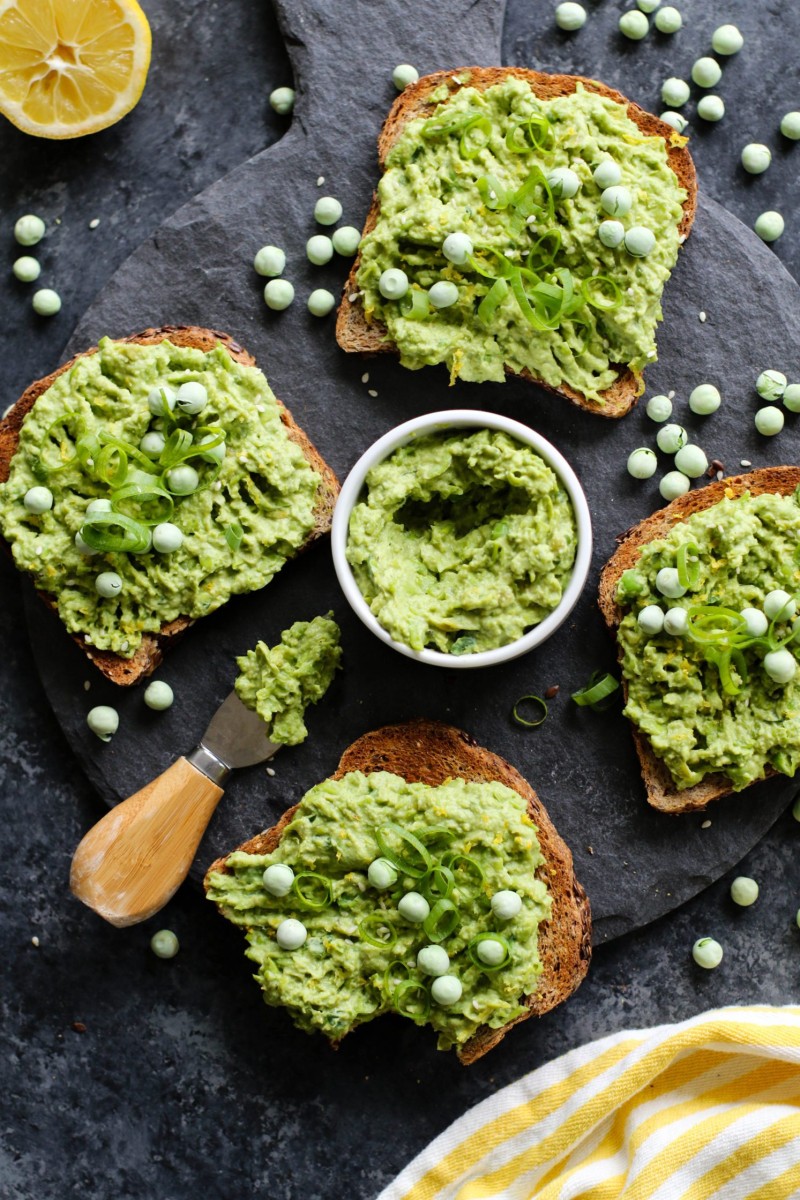 smashed peas on toast
