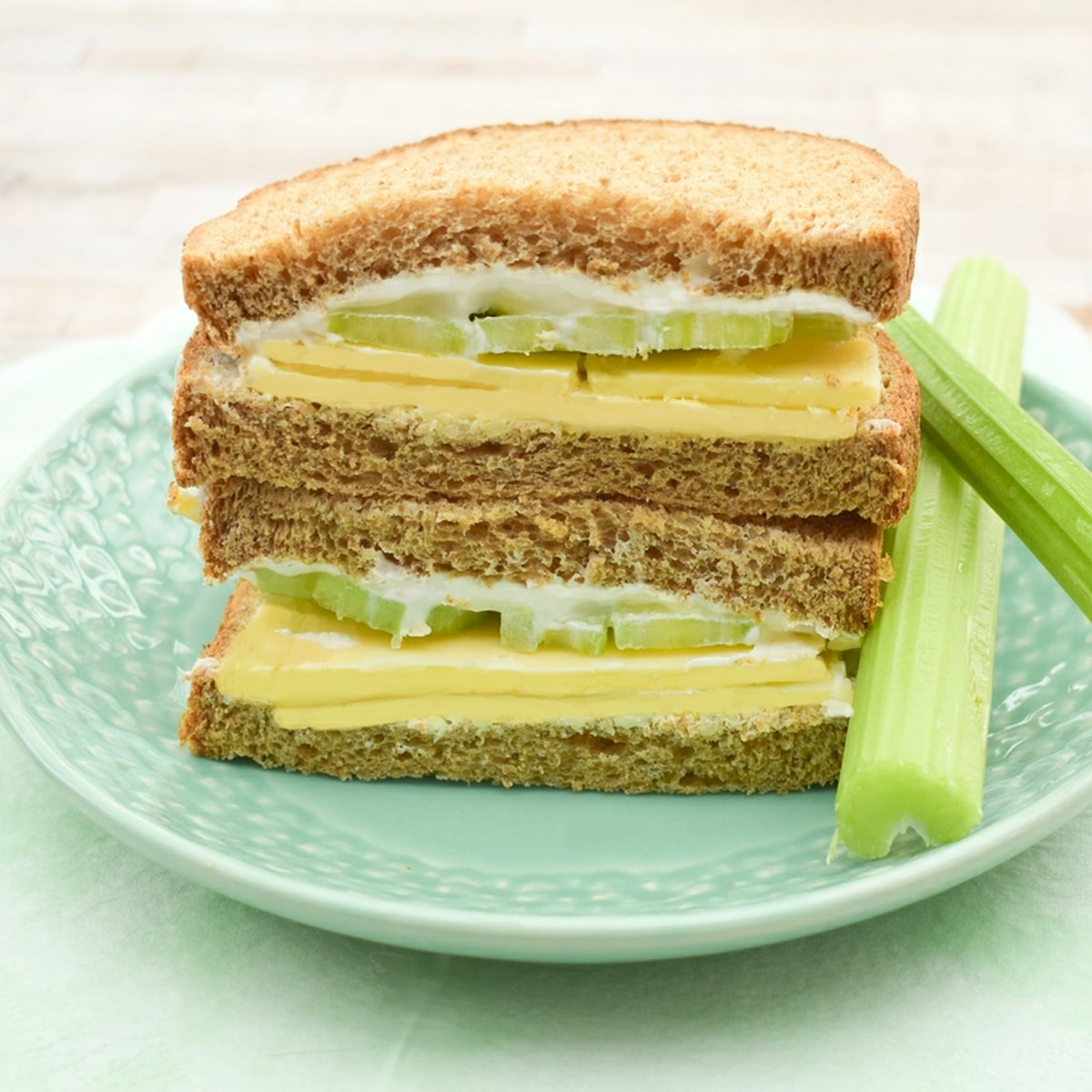 vegan cheese celery sandwiches