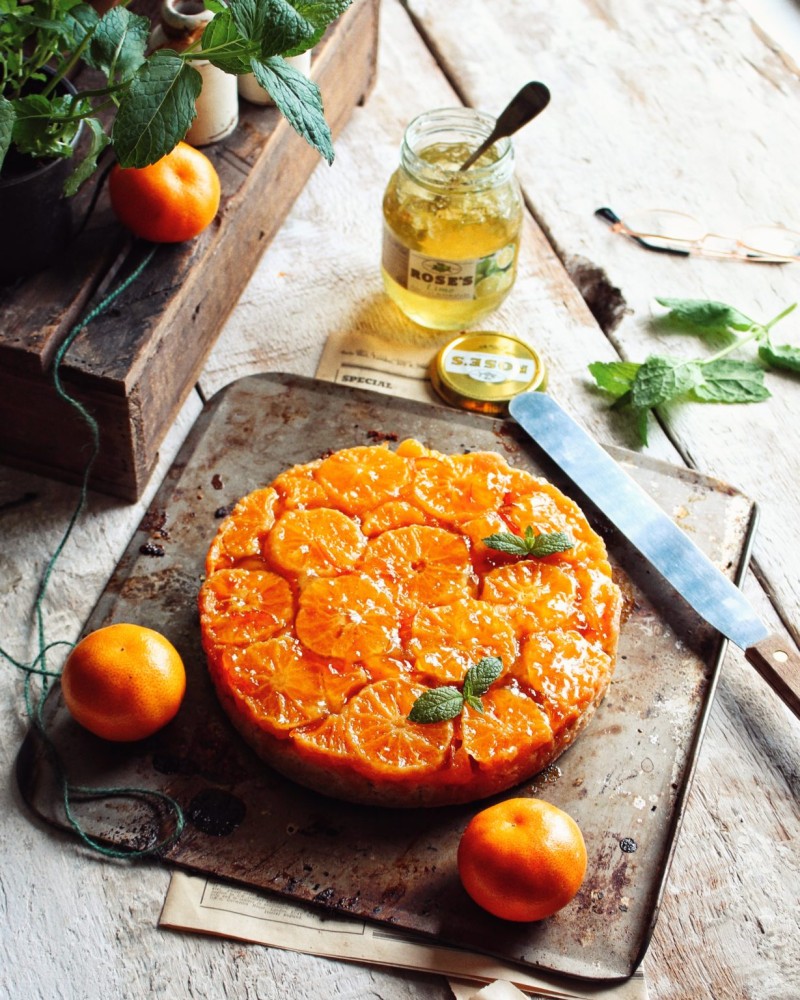 vegan mandarin upside-down cake
