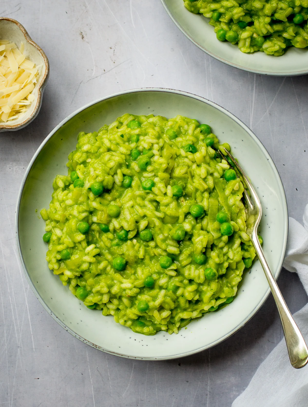 leek pea risotto