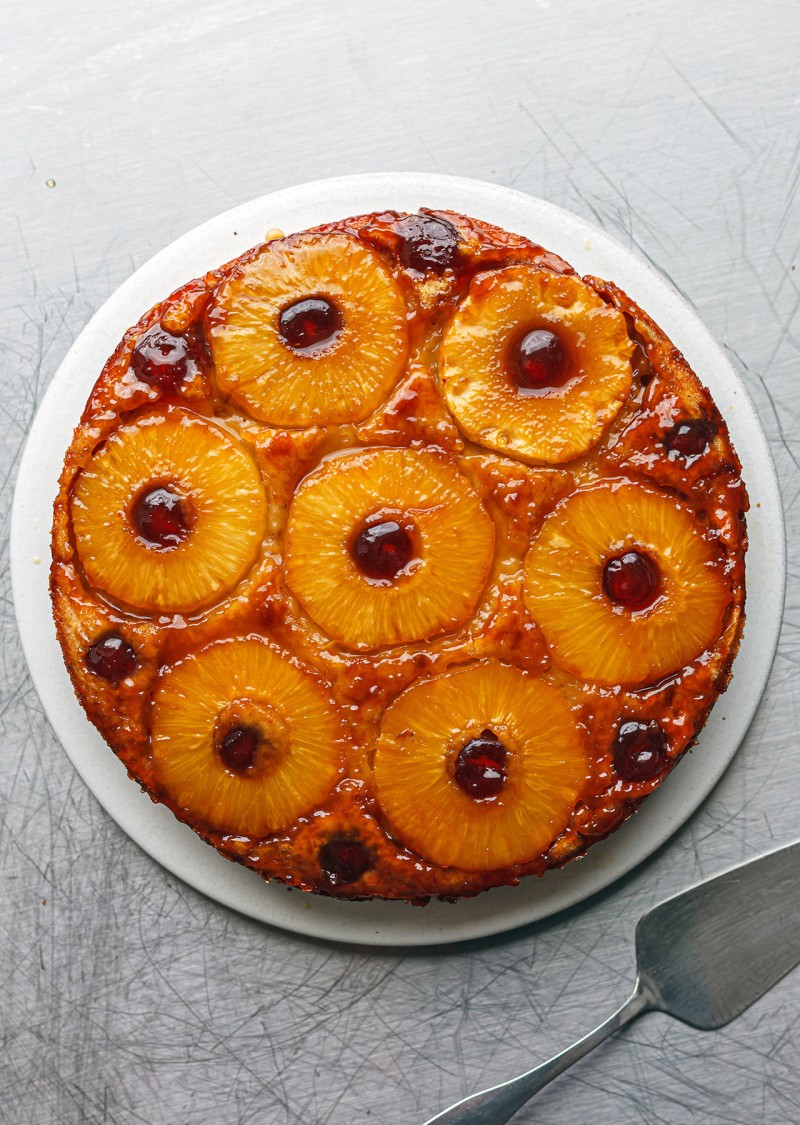 lemon infused vegan pineapple upside cake