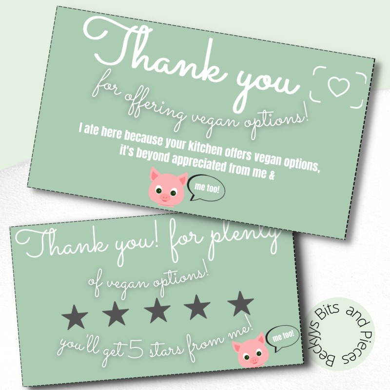 thank you for serving vegan food