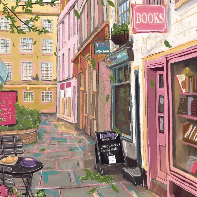 bookshop Cambridge Purple