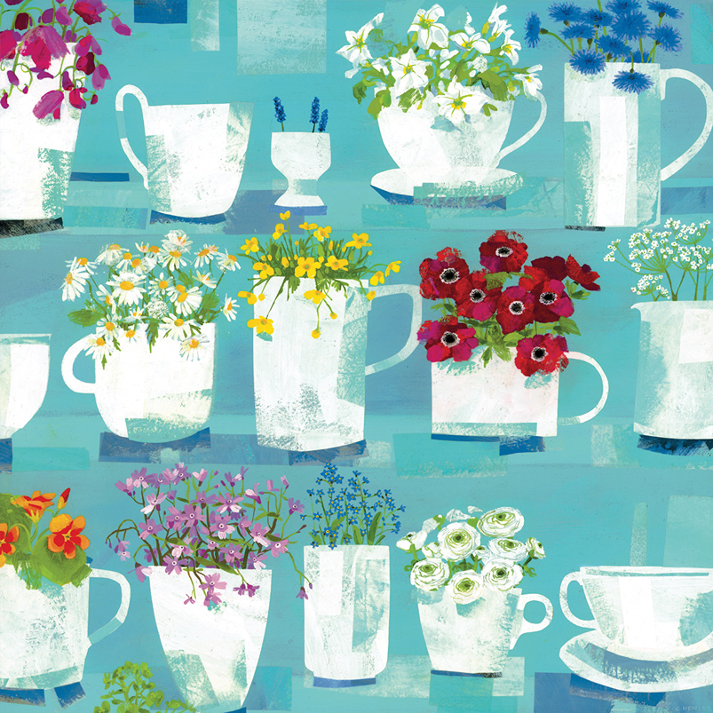 mugs jugs cups and flowers Claire Henley
