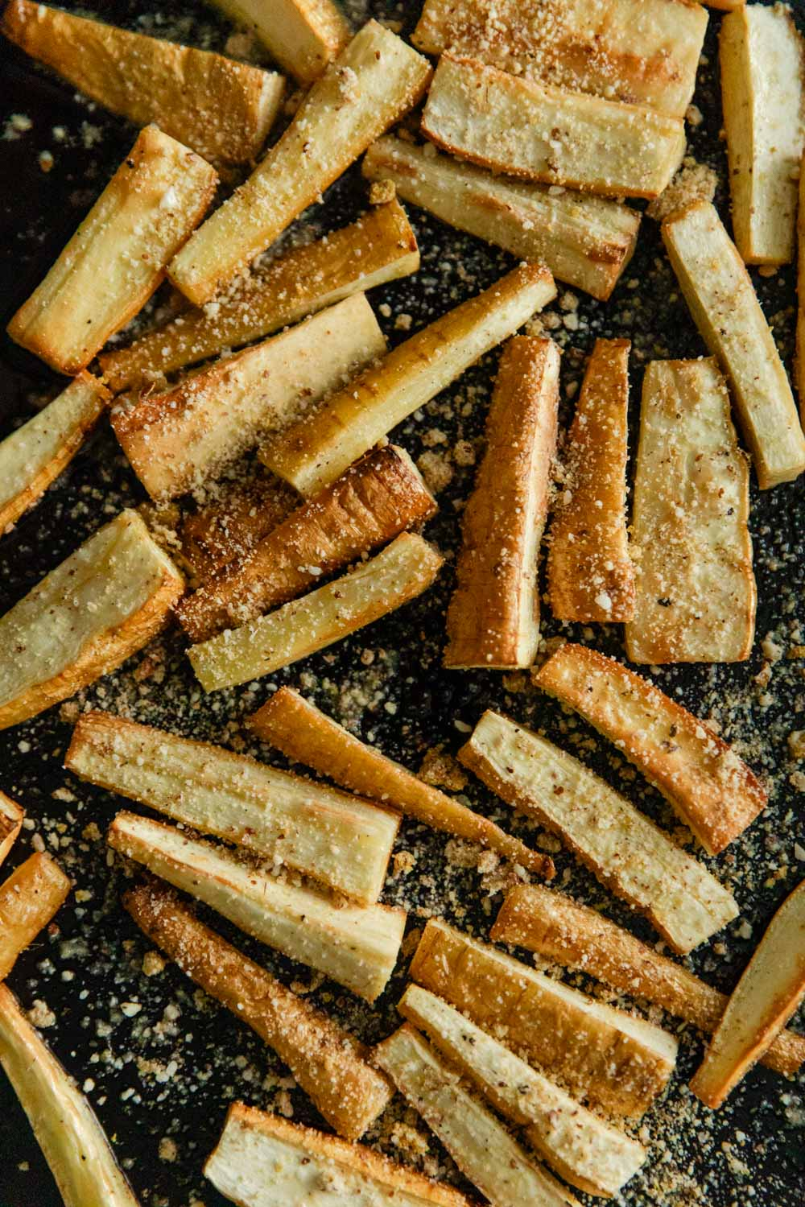 vegan Parmesan parsnips