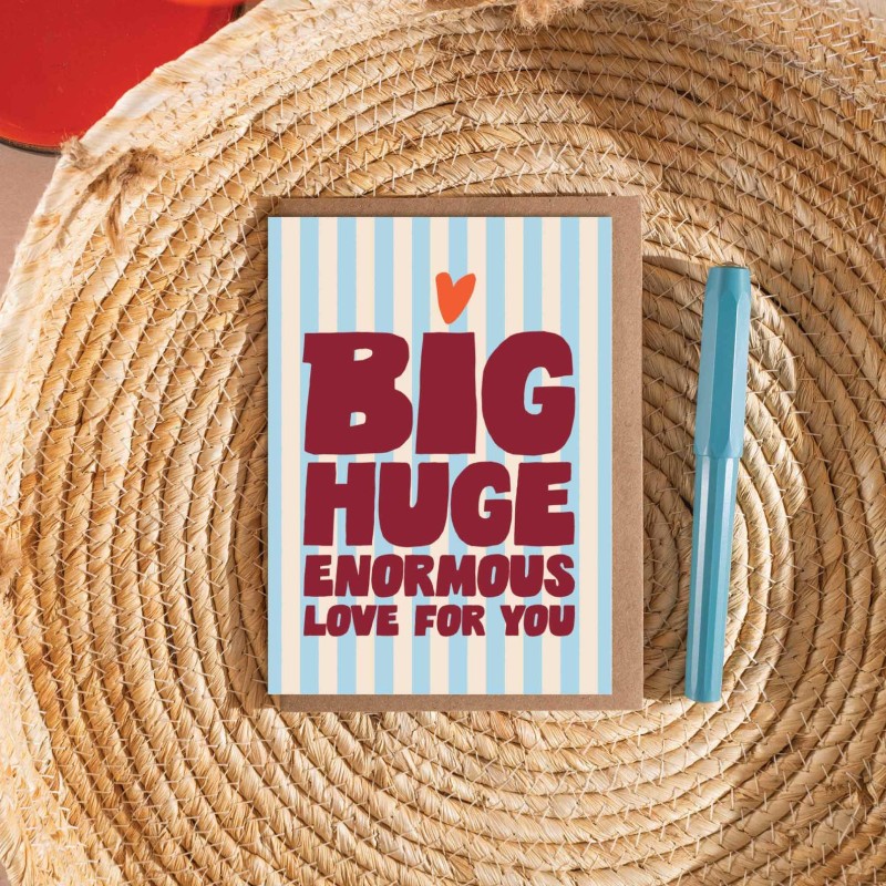 enormous love greetings card