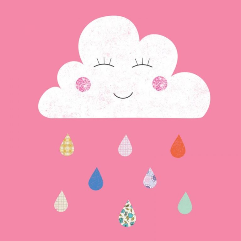 happy rain cloud greetings card