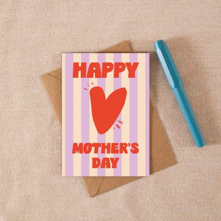 lilac stripes mother's day card