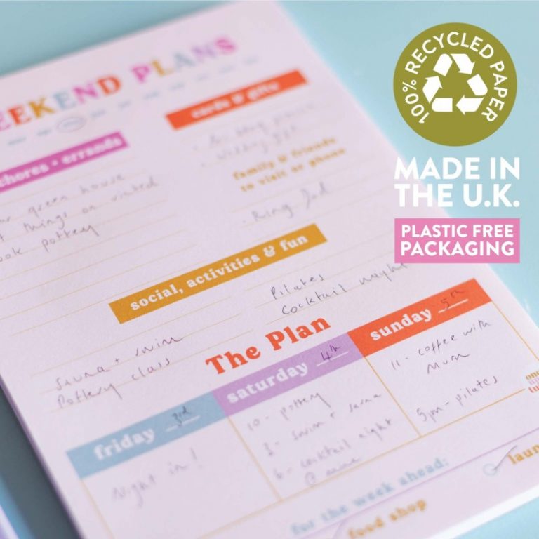 eco weekend planner pad