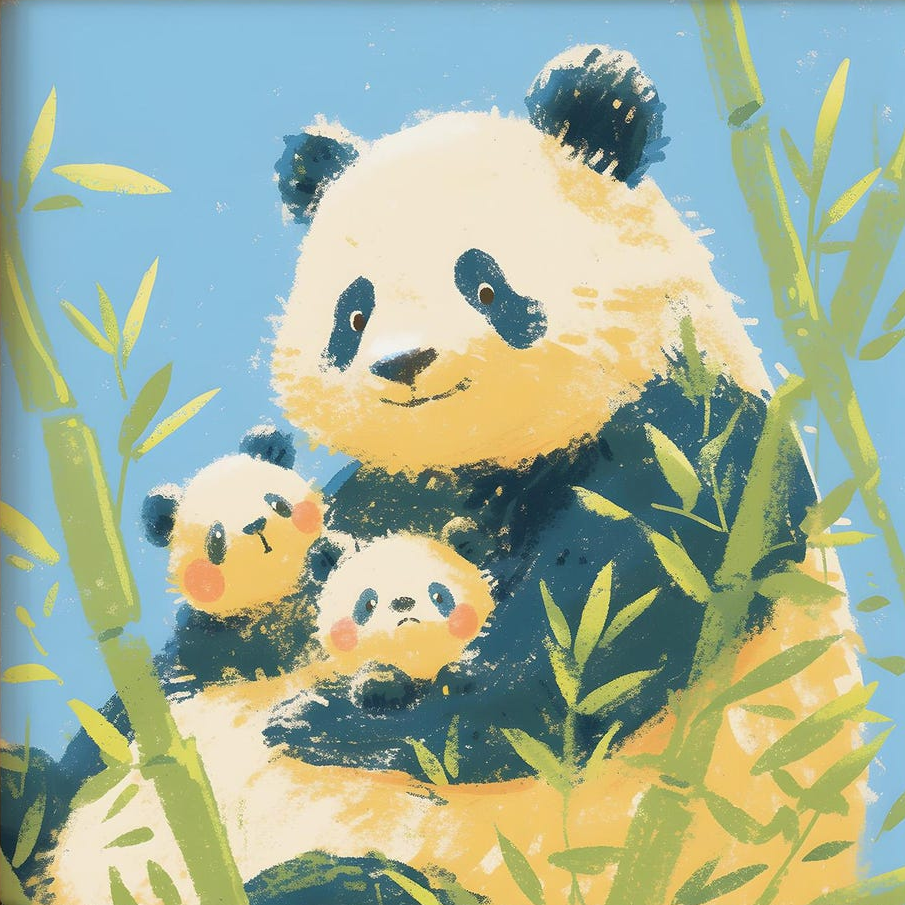 panda family Mint Sprinkle 