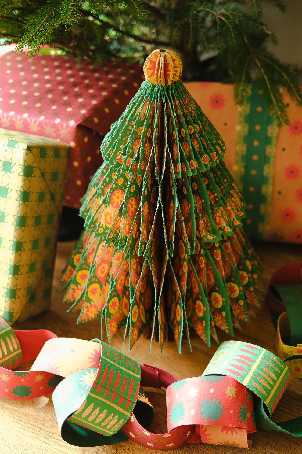 recycled paper Christmas tree