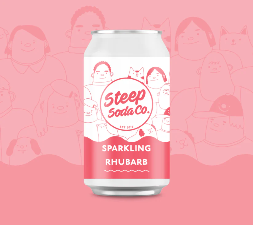 Steep rhubarb soda