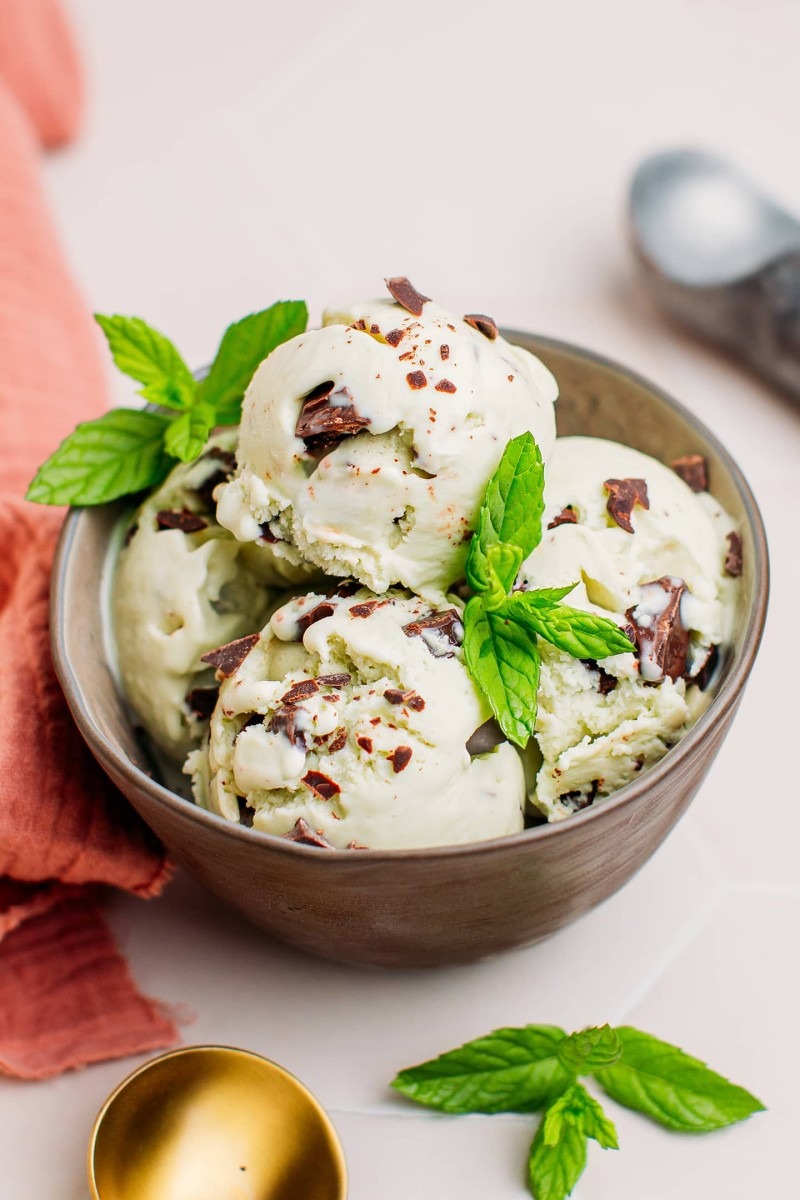 vegan mint choc chip ice cream