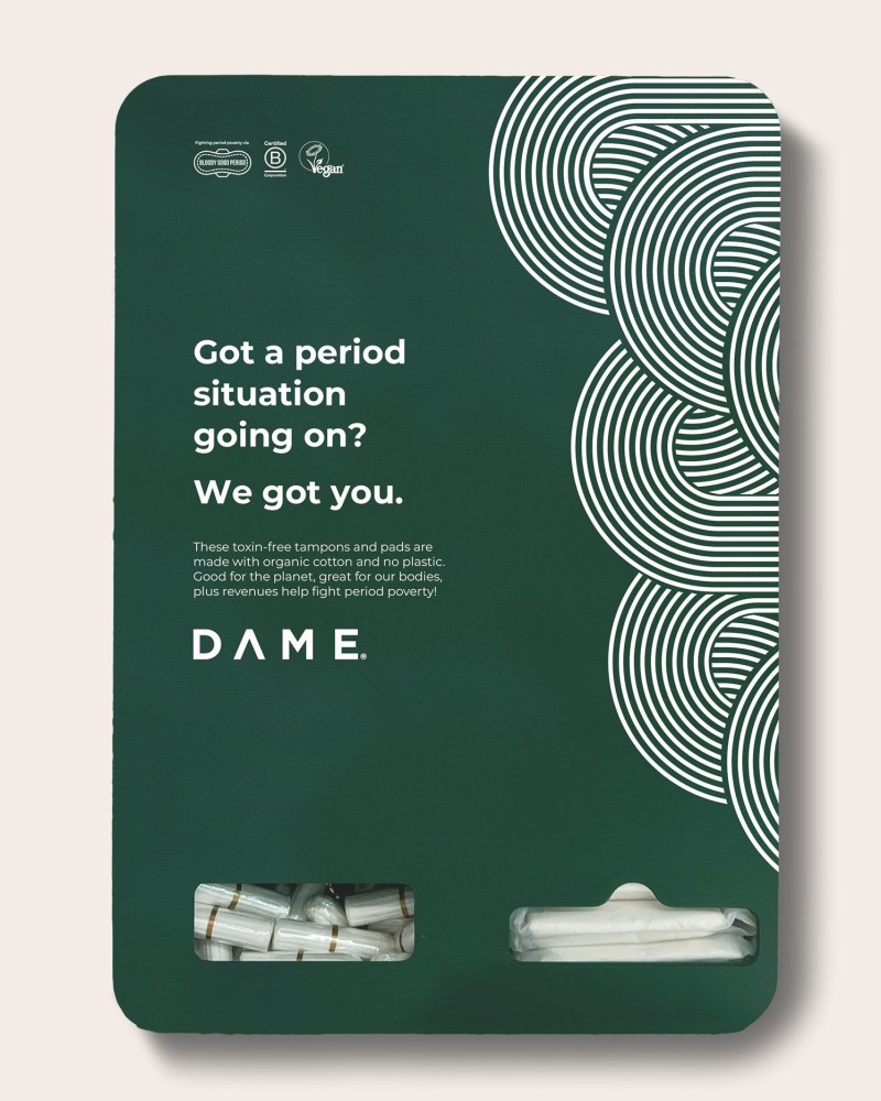 DAME organic cotton tampon dispenser