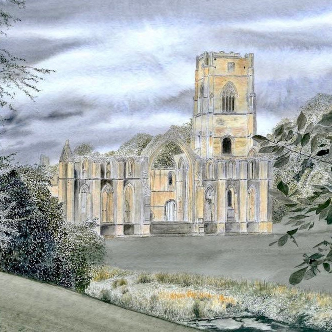 Dusk at fountains abbey