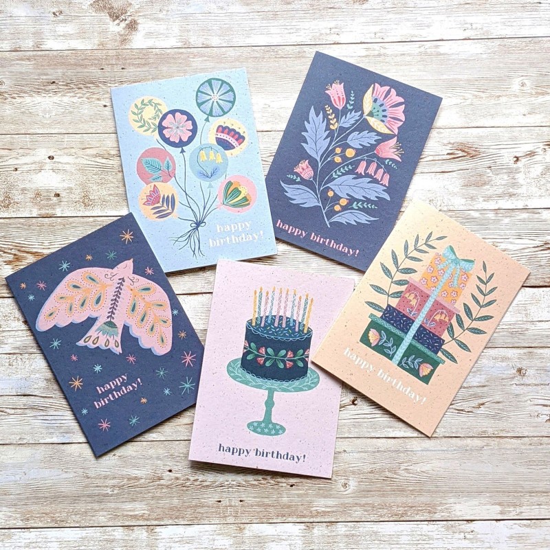 Scandi art eco greetings cards
