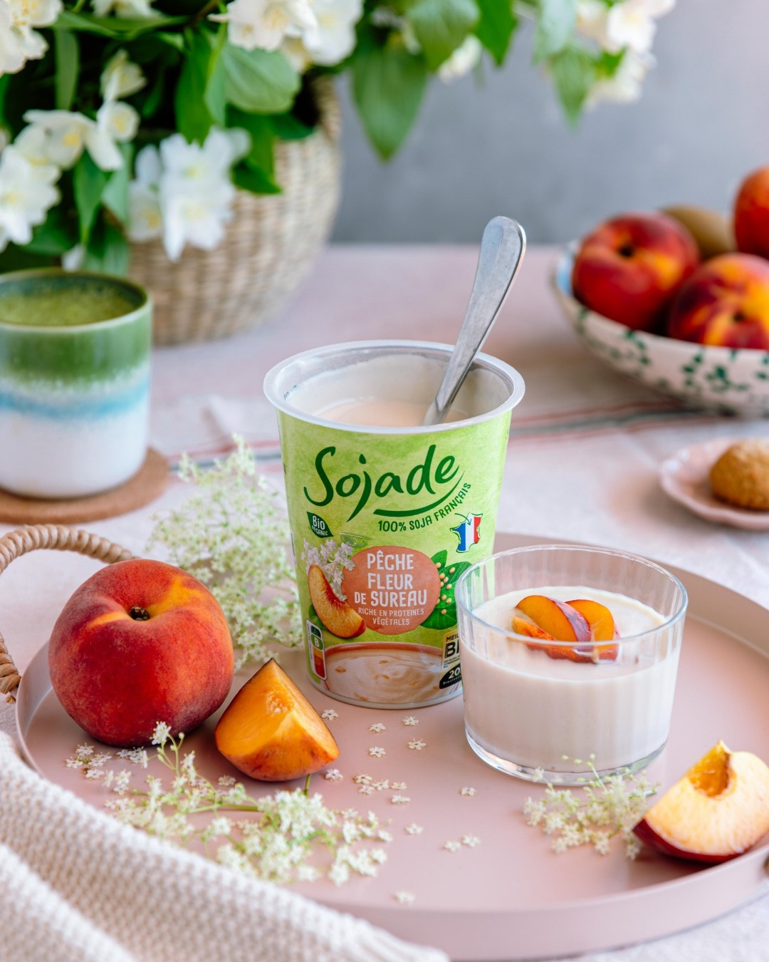Sojade peach yoghurt