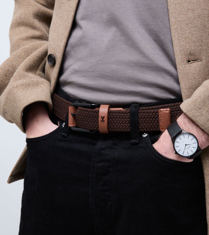 vegan braided leather belt