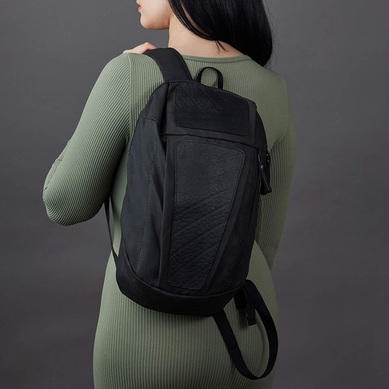 compact upcycled backpack