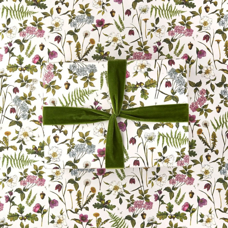 botanical gift wrap