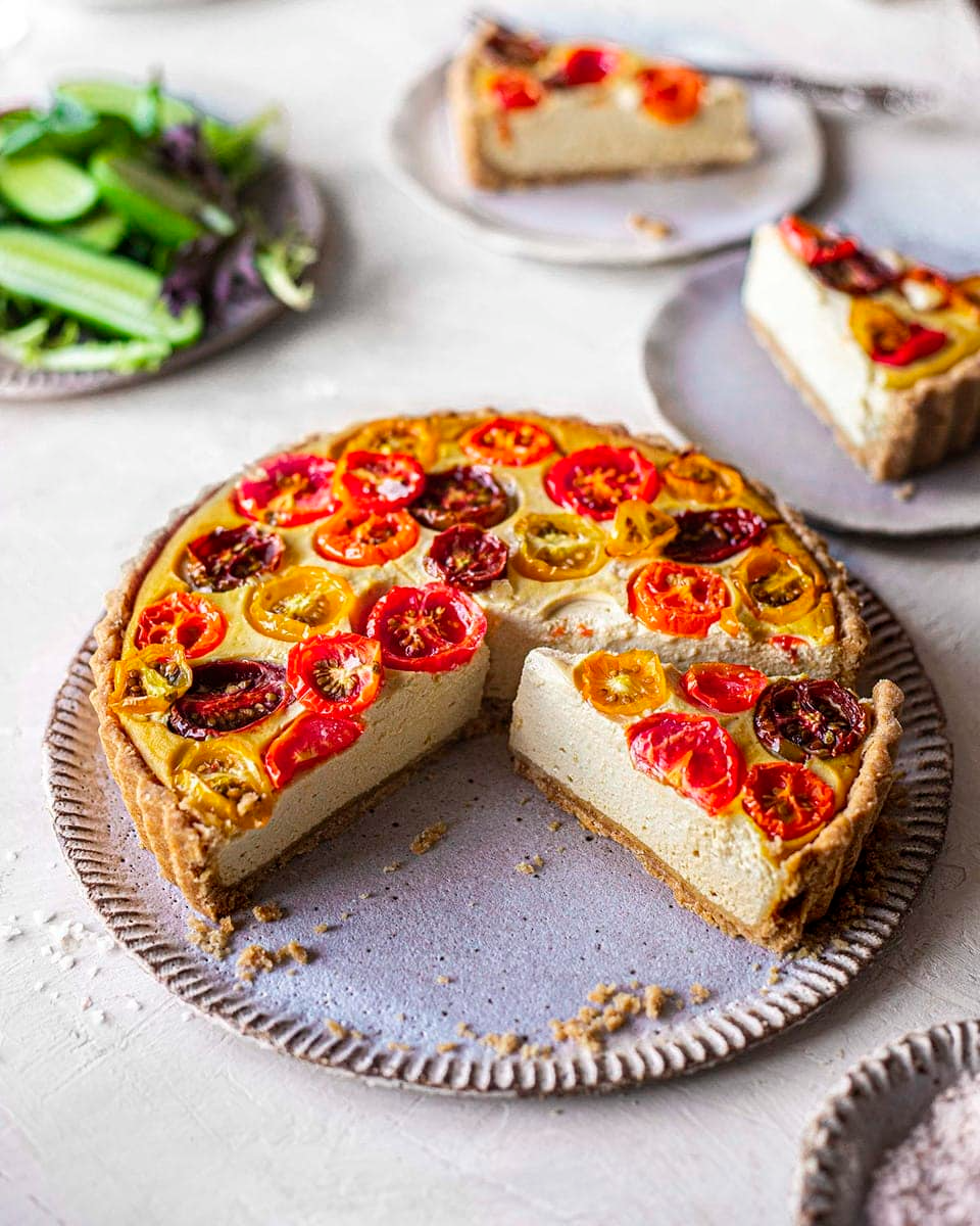 easy vegan tomato quiche