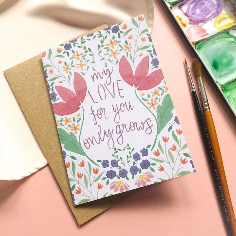 floral anniversary card
