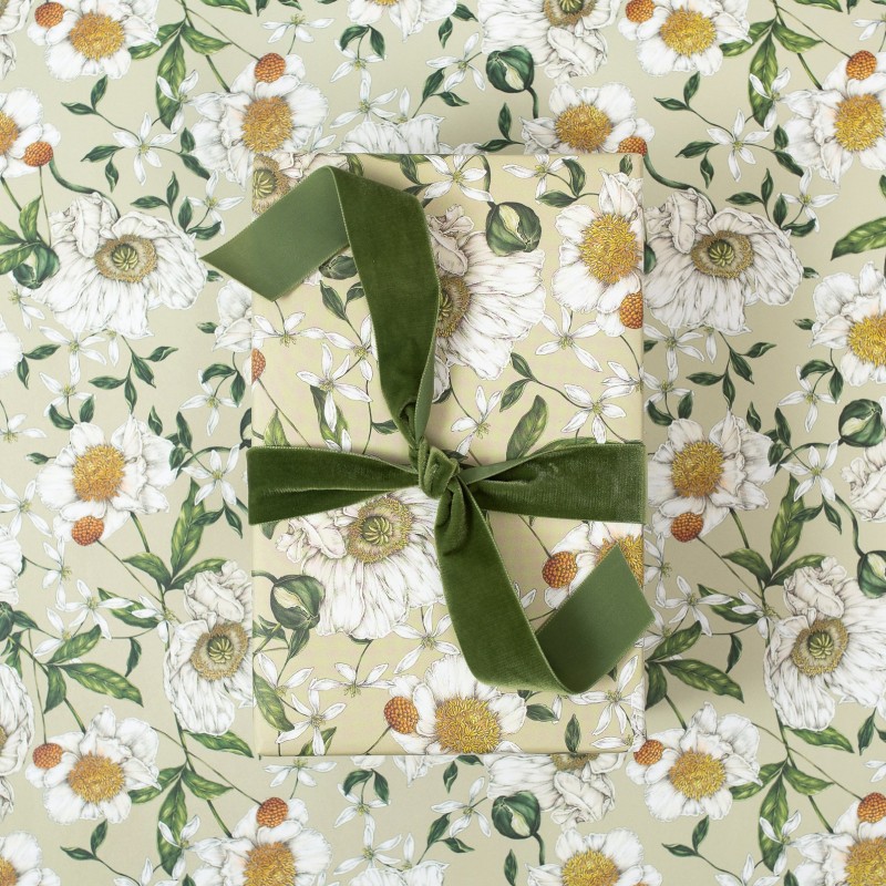 botanical gift wrap