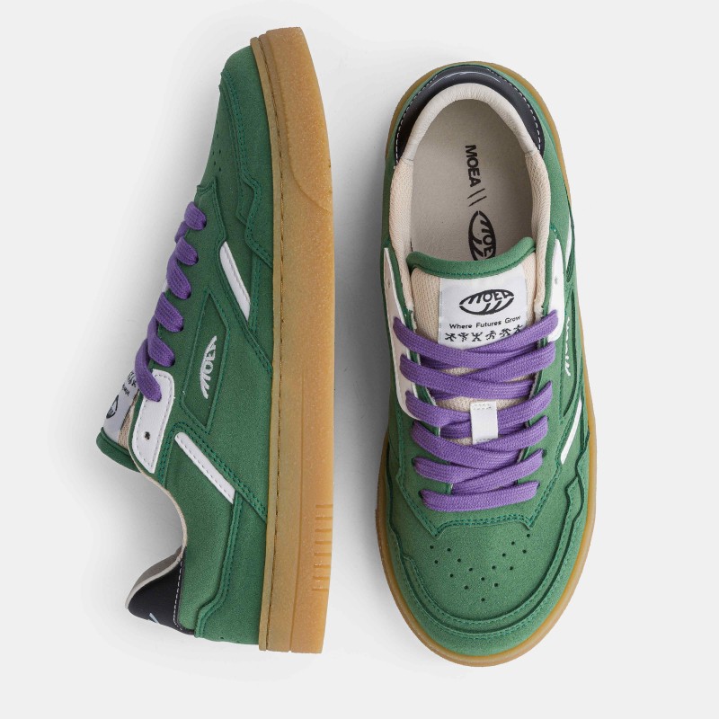 vegan green suede sneakers