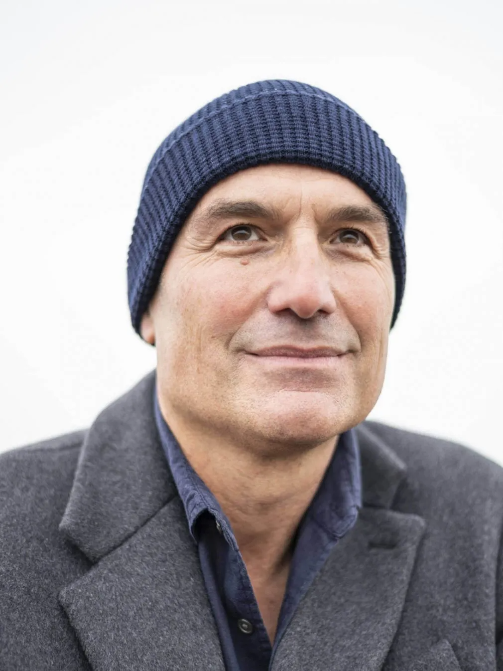 navy organic cotton beanie hat 