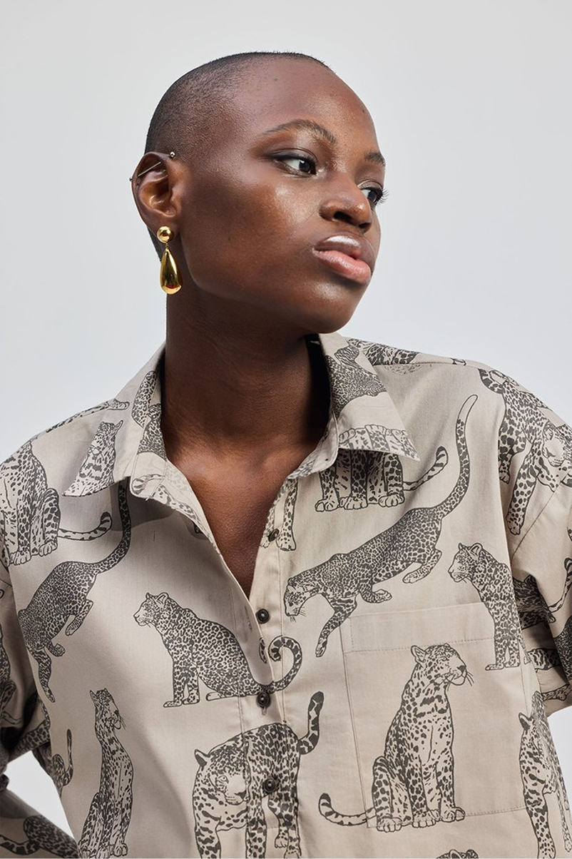 organic cotton animal print shirt