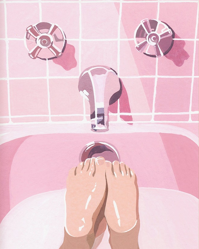 pink bath tub