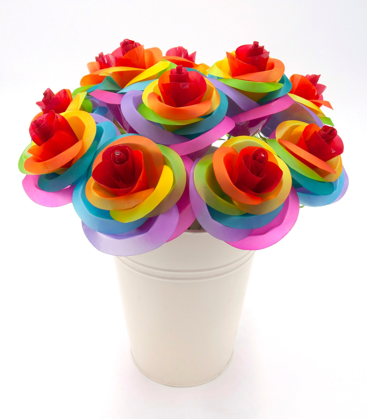 recycled plastic bottle roses