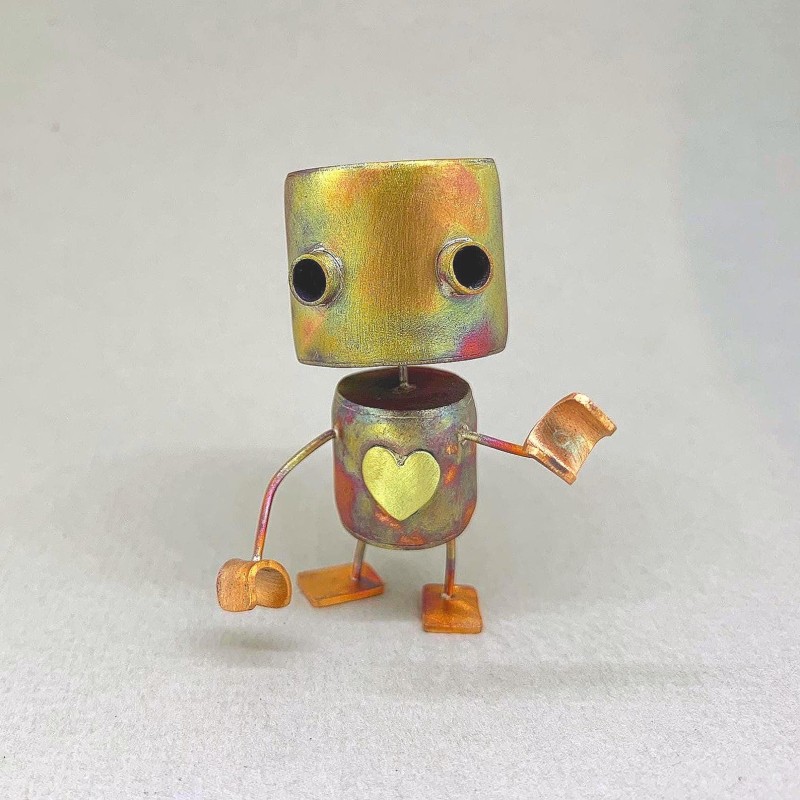 small copper robot