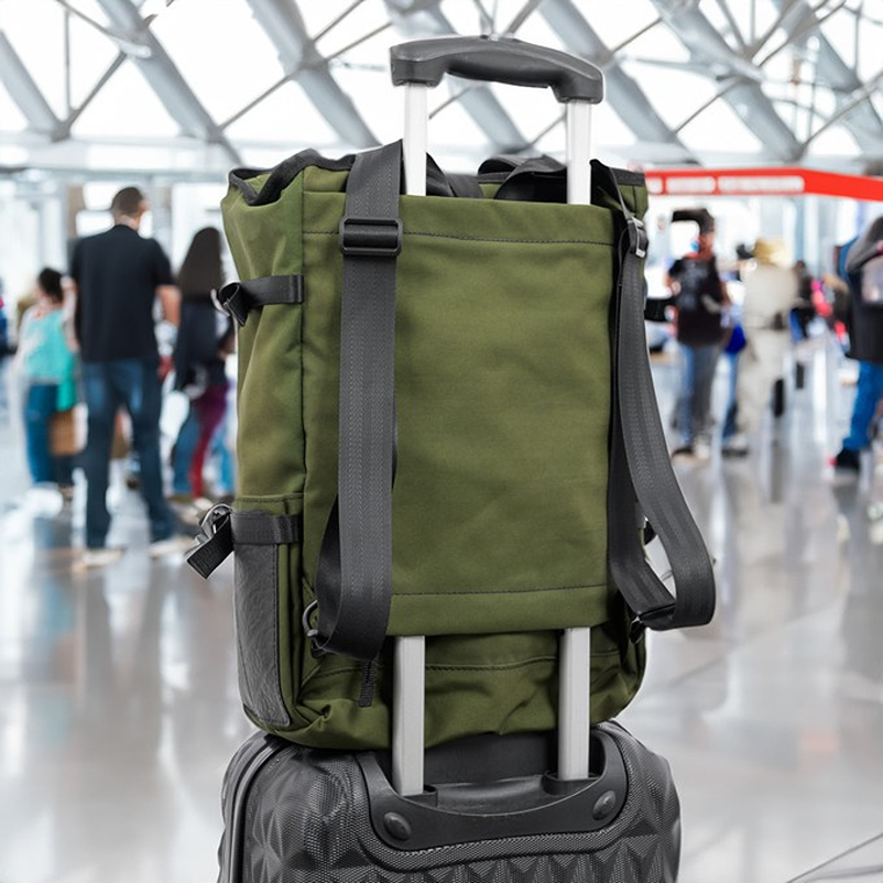 upcycled military canvas backpack