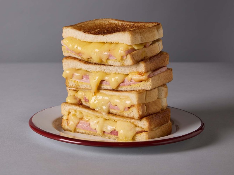 vegan cheese ham toastie