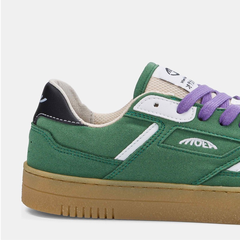 vegan green suede sneakers