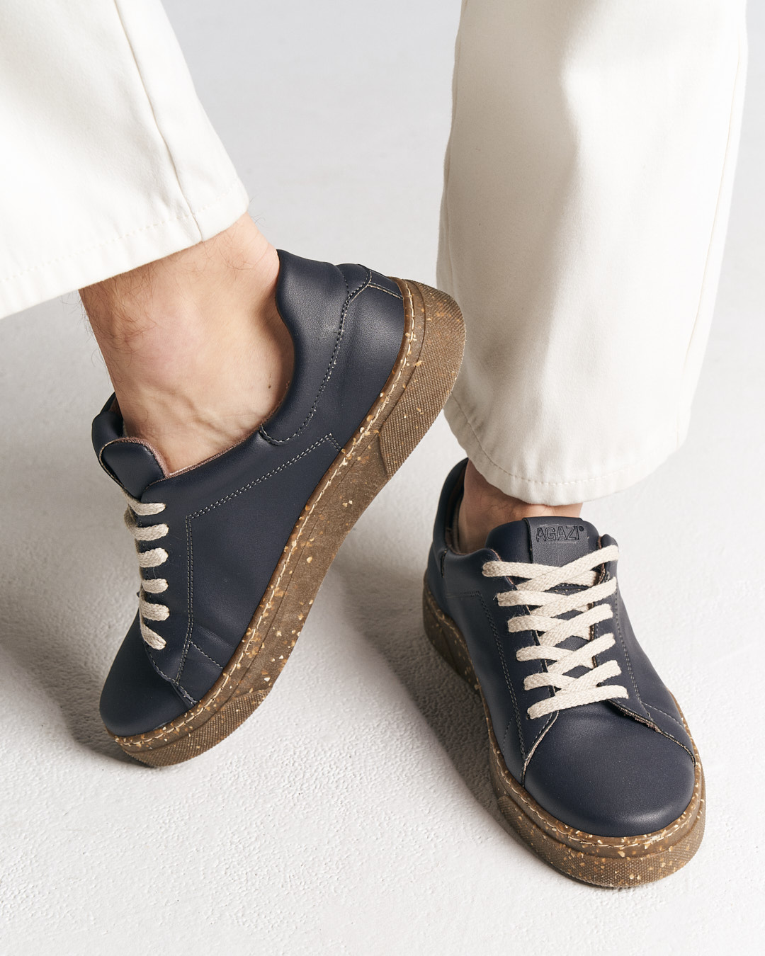 vegan navy blue sneakers