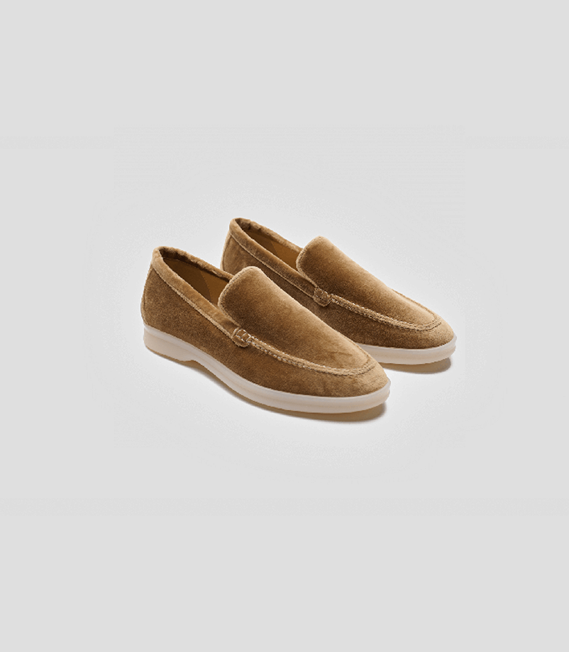 vegan taupe loafers