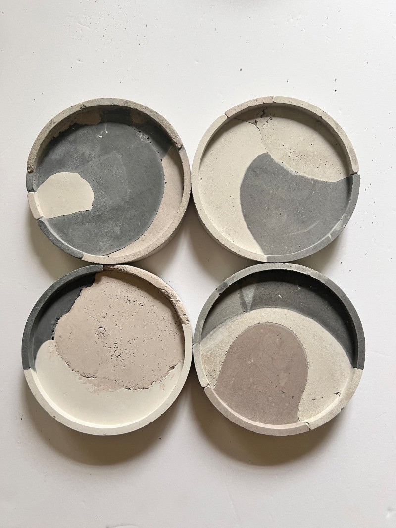 leftover cement coasters